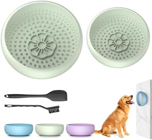 2 Pack Dog Lick Bowl, Slow Feeder Licking Bowl(Green)