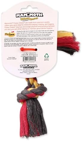 Mammoth Pet Products Flossy Chews Cottonblend Color Rope Bone, Small 9-Inch, multicolored (20002V)