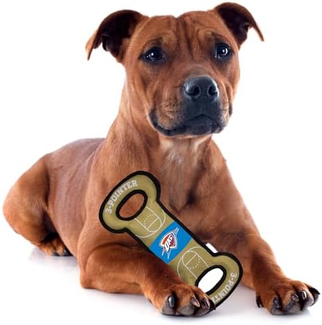 Pets First NBA Oklahoma City Thunder Field Toy. - Tough Nylon Pet Toy with Double Trim Stitching & Inner Squeaker, One Size