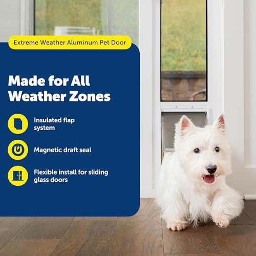 PetSafe Extreme Weather Sliding Glass Pet Door, 3-Flap Insulated, Medium