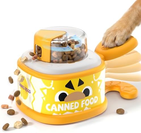 Dog Treat Dispenser Toy, Interactive Dog Enrichment Toy with Adjustable Food Opening, Step & Spin Puzzle Feeder for Mental Stimulation, Non-Slip Slow Feeder Toy for Small & Medium Dogs