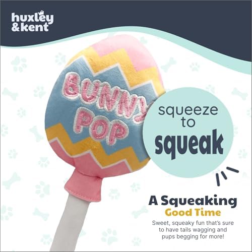 Huxley & Kent Power Plush Squeaky Dog Toy, Bunny Pop, Large