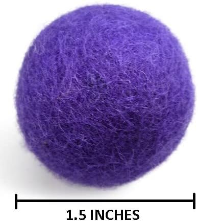 Wool Cat Toys - Felt Cat Toy Balls for Small Pet Fetch and Play - Eco Friendly Quiet Wool Ball Cat Toy for Cats and Kittens - Choose Your Colors 6PCS (Purple)