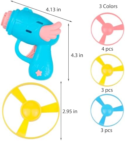 REDANHA 12 PCS Cat Fetch Toy with Colorful Flying Propellers Set, Cat Playing Tracking Interactive Toys for Kitten Chasing Training Hunting (Pink&Blue Wing)