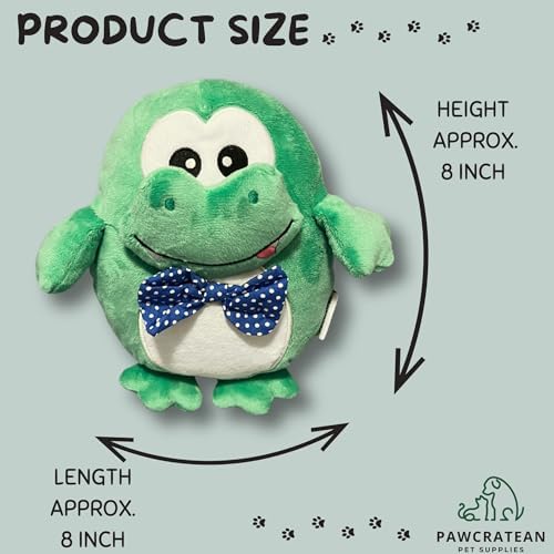 7" Squeaky Plush Toy for Puppies Small Dogs Self Etertainment Washable Soft Made [PET ONLY] (Green Frog)