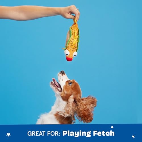 BarkBox Ernesto the Fish Taco Dog Toy - for Extra Small to Medium Dogs
