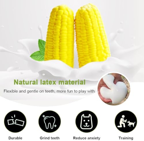 Dog Chew Toys for Chewers Indestructible Durable Interactive Squeaker Dogs Corn Toy Puppy Toothbrush to Keep Them Busy 2 Pack