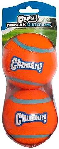 Chuckit! Dog Tennis Ball Dog Toy, Extra Large (3.5 Inch Diameter) for dogs 100+ lbs, Shrink Wrap Pack of 2