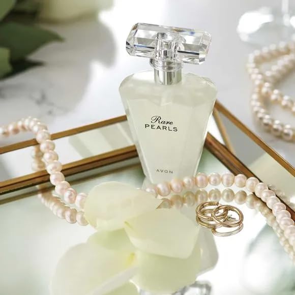 AVON Rare Pearls Eau De Parfum for Women — Soft Floral Perfumes for Women with Magnolia, White Pepper & Rosewood — Long Lasting Womens Fragrance for Special Occasions & Gifting, 1.7 fl oz travel size