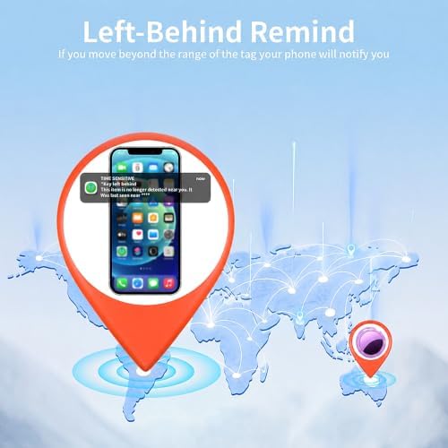 2 Pack Tracker Tags Finder Apple Find My MFi Certified Waterproof iOS Only | Bluetooth Air Smart Tags Item Finder Locator Worldwide Tracking for Key Pets Wallet Backpack Dogs Luggage Replaceable Battery
