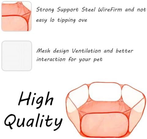 Small Animals Playpen, Portable Pop-up Open Interactive Pet Tent, Indoor Outdoor Fence for Rabbits, Guinea Pig, Hamster, Chinchillas, Kittens, Puppies
