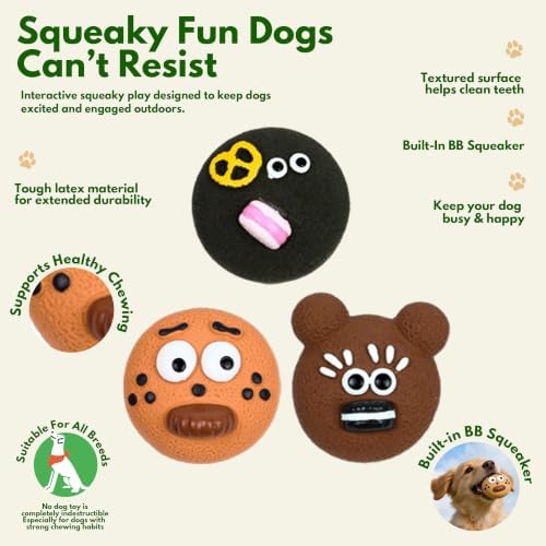 Soft Latex Squeaky Dog Toys for Enrichment, Puppy Chew Toy for Teething-3''