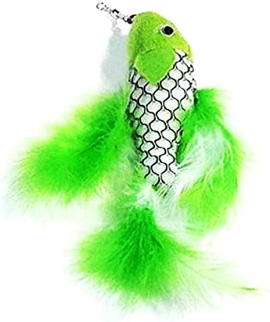 Pet Fit for Life Retractable Interactive Cat or Kitten Wand with 2 Feathers and 1 Soft Furry Combo