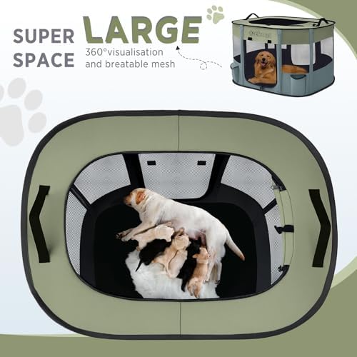 Foldable Pet Playpen, Portable Crate for Dogs & Cats, Indoor Outdoor Travel
