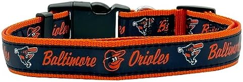 MLB Baltimore Orioles Licensed PET COLLAR- Heavy-Duty, Strong, and Durable Dog Collar. Available in 29 Baseball Teams and 4 Sizes