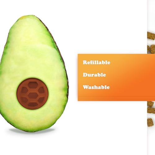 Meowijuana Knock 'n' Nibble Avocado Treat-Dispensing Cat Toy | Refillable