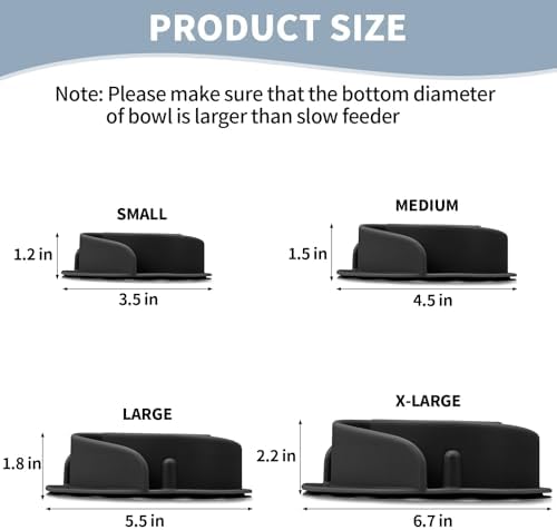 Slow Feeder Dog Bowls Insert, Bestalk Soft Silicone Slow Eating Feeder Insert with Suction Cups for Small, Medium and Large Dogs, Fit into Basic and Elevated Dog Bowls, Black