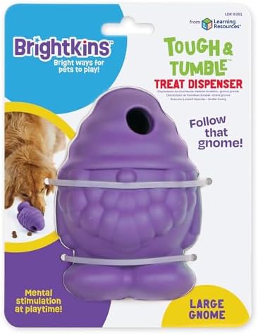 Brightkins Tough & Tumble Treat Dispenser Large Gnome - BPA Free Enrichment Treat Dispensing Dog Toy for Aggressive Play (Pack of 2)