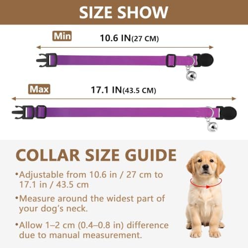 Gradient Purple Adjustable Buckle Cat Collars 2 Pack Collar for Kitten