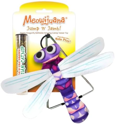 Meowijuana Jump 'n' Jamb Dragonfly Door-Hanging Cat Toy | Refillable