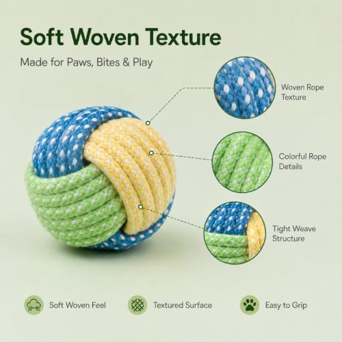 No Catnip Cat Toy Balls, 6 Pack Crinkle Chew Toys (Lime)