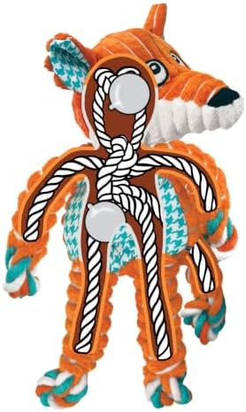 KONG Floppy Knots Rope and Plush Dog Toy, Fox, Medium/Large