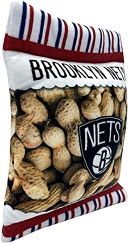 Pets First NBA Brooklyn Nets Crinkle FINE Plush Dog & CAT Squeak Toy - Cutest Stadium Peanuts Snack Plush Toy for Dogs & Cats with Inner Squeaker & Beautiful Basketball Team Name/Logo