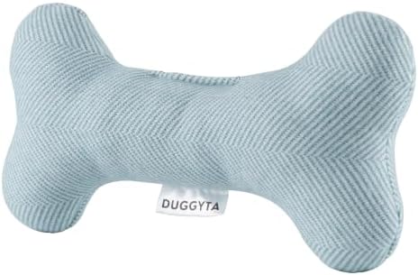 Blue Plush Dog Bone Toy – No Squeaker, Lightweight, Durable & Soft Chew Toy Made from Cotton Fabric – Gentle on Puppy Teeth & Gums – Ideal for Small to Medium Dogs Indoor or Outdoor