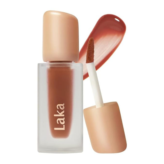 Laka Fruity Glam Tint, 4.5g/0.15oz, Glowing Lip Stain with Wide Color Spectrum, Hydrating & Lightweight Texture, Long-Lasting Bold Stain, Non-Sticky, Vegan, K-Beauty (#108 Salty)