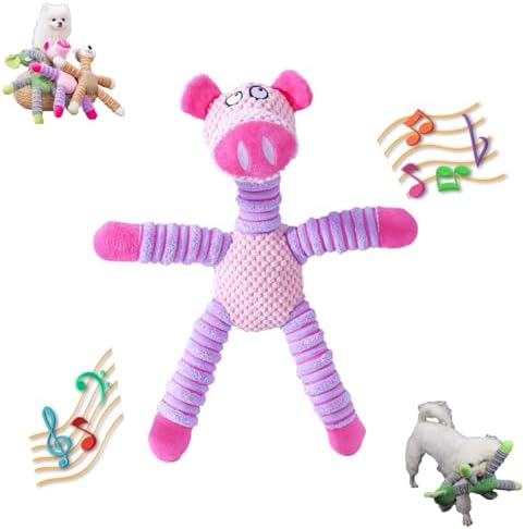 2026 Upgraded Dog Toys for Aggressive Chewers,Squeaker Inside Interactive Chew Toy with Hypoallergenic Filling | Oeko-TEX Certified Boredom Buster & Cuddle Companion(7.9 * 14.9in) (Pink Pig)