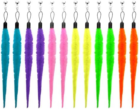 Cat Worms Refills for Wand, 12 PCS Cat Wand Attachments Worms Toy Interactive Kitten Worm Replacements Feather Worm Teaser Refills
