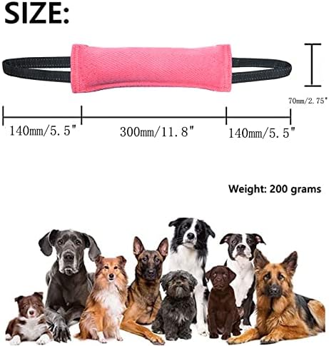Clysoru tug Toy for Dogs Tug of War Dog Bite with 2 Strong Handles Made Durable Tear Resistant Stitches (Light Pink)