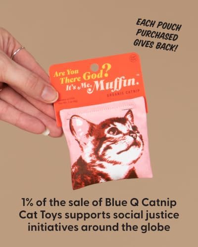 Blue Q Catnip - Cute Cat Toys for Biting w/Funny Graphics - It's Me Muffin