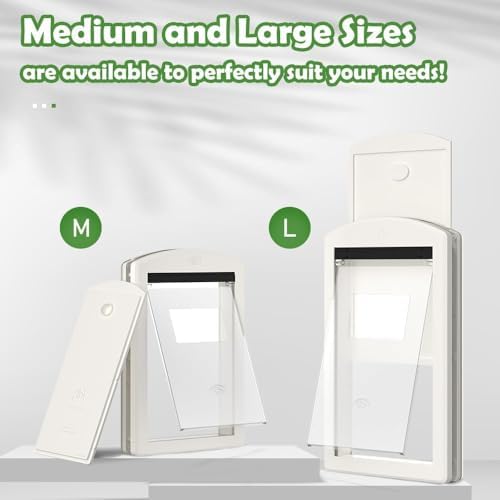 Large Dog Door for Door with Sliding Lock Panel and Magnetic Flap
