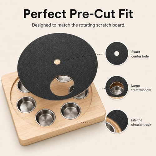 80 Grit Replacement Sandpaper for Dog Nail Scratch Board, Black Refill Pad