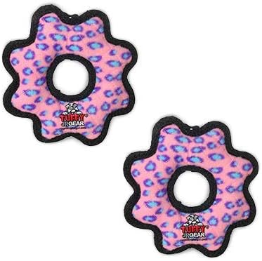 TUFFY® : 2 Pack Gear Ring Dog Toy: Ultra Durable Plush Toy with Multiple Layers & Reinforced Seams, Washable and Floats, Original Construction