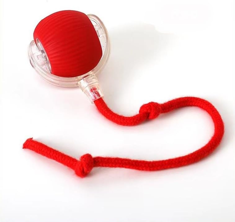 2025 Interactive Cat Toys for Indoor Cats - Toys Ball with Tail, Realistic Bird Chirping, Smart Obstacle Avoidance and Auto Restart,Cat Puzzle Toys for Bored Indoor Adult Cats and Dog (RED)