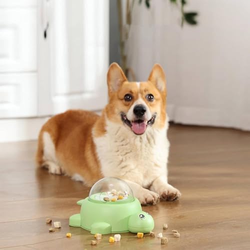 Interactive Puzzle Feeder Turtle Snack Dispenser Food Puzzle Slow Feeder Pet Toy Design with Press and Paw Action to Release Treats Suitable for Cats Dogs Home Play Feeding Routine