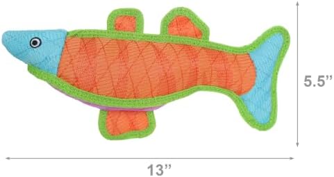 Tuffy® - DuraForce® : 2 Pack Fish Dog Toy: Ultra Durable Plush Toy with Multiple Layers & Reinforced Seams, Washable and Floats, DuraForce® Construction