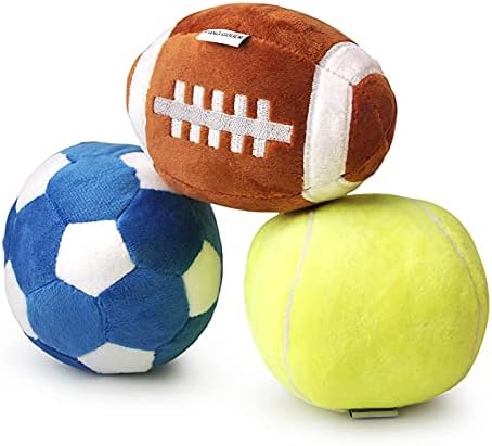 Dog Soccer Ball 3 Pack Squeaky Toy for Small Medium Dogs