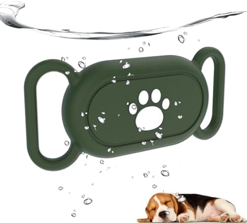 Waterproof Dog Collar Holder Compatible with Samsung Galaxy SmartTag2 | Silicone GPS Tracker Hidden Loop Holder for Smart Tag2, Anti-Lost Tag2 Case(Green)
