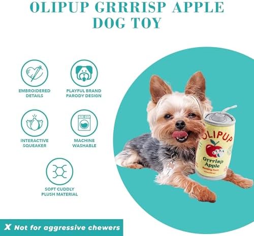 Haute Diggity Dog Olipup Plush Dog Toy, Drink Parody Stuffed Chew Toys