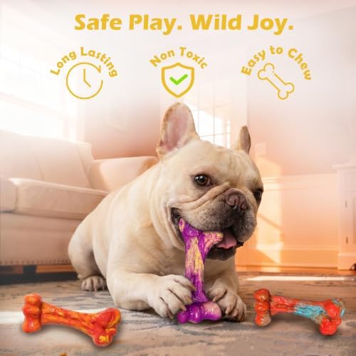 3-Pack Dog Chew Toys for Aggressive Chewers, Medium Large Breed