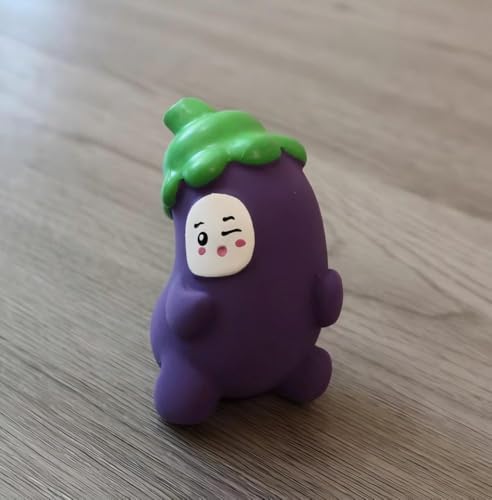 2 Pieces Latex Dog Squeaky Toys, Cute Animal Design Interactive Pet Toys (Carrot&Eggplant)