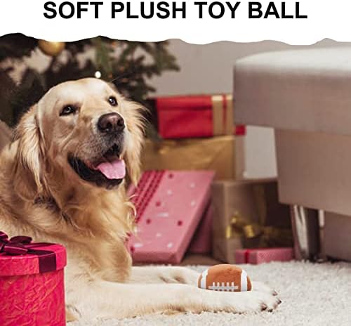 Dog Toys Balls - Chewable Plush Rugby for Dogs, Soft Pet Ball
