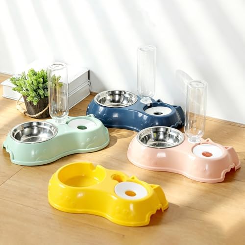 Cat Bowls Food and Water Bowl Set with Automatic Water Dispenser