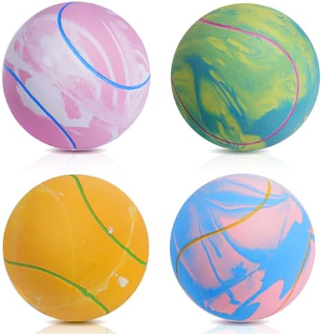 SCHITEC Dog Squeaky Toy Balls, Puppy Tennis Balls for Fetch Play, Interactive Latex Squeak Pet Toy for Puppies Mini Breed Small Dogs