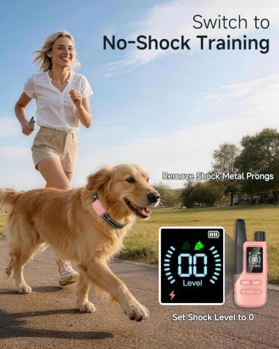 Dog Shock Collar - 4500FT Dog Training Collar with Remote, Blush Pink