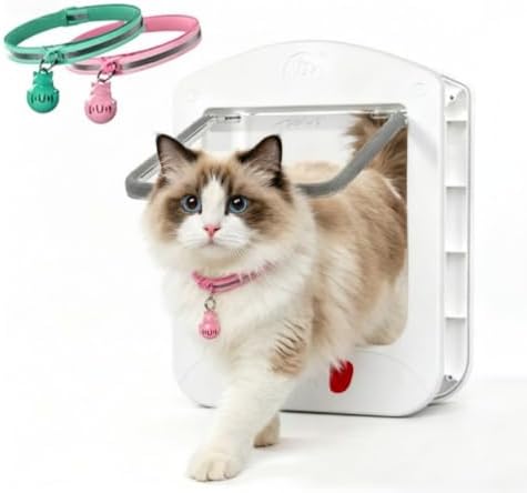 HIDROSIL Cat Door with Collar Sensor, 4 Ways Lock