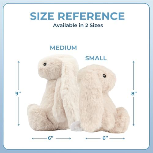 Best Pet Supplies Bunny Buddy Squeaky Plush Dog Toy - Beige, Small | Soft Plush, Squeaks & Crinkles, Perfect for Moderate Chewers, Toss & Fetch Play, Stress & Anxiety Reliever, Ideal Gift Toy